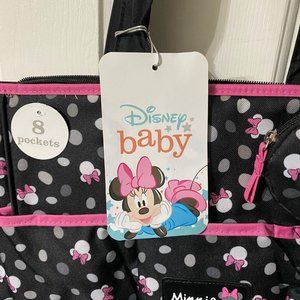 NWT Disney Baby Minnie Mouse Diaper Bag Set